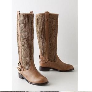Anthropologie Schuler & Sons Dakota Woven tall riding boots.